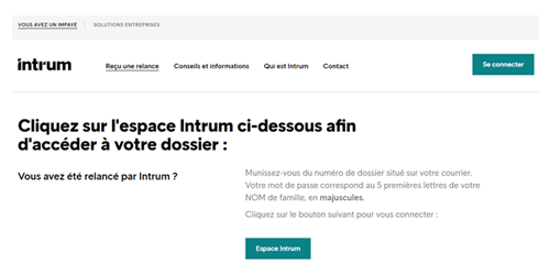 www.intrum.fr paiement en ligne