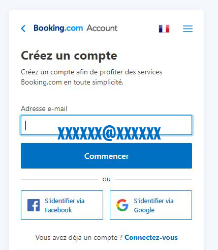 creation compte proprietaire booking