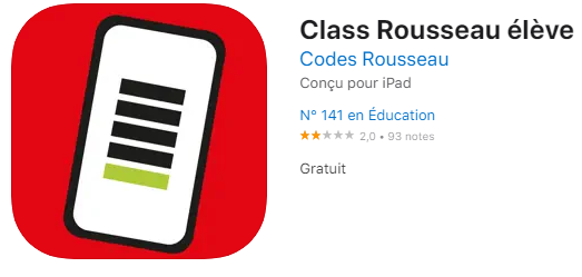 Se connecter sur l'application Class Rousseau