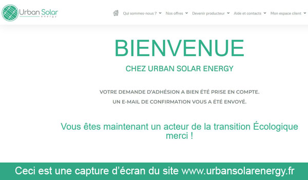 Urban Solar Facture et tarif 